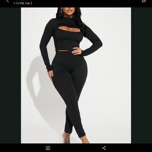 Fashion Nova Black Cutout Pantsuit